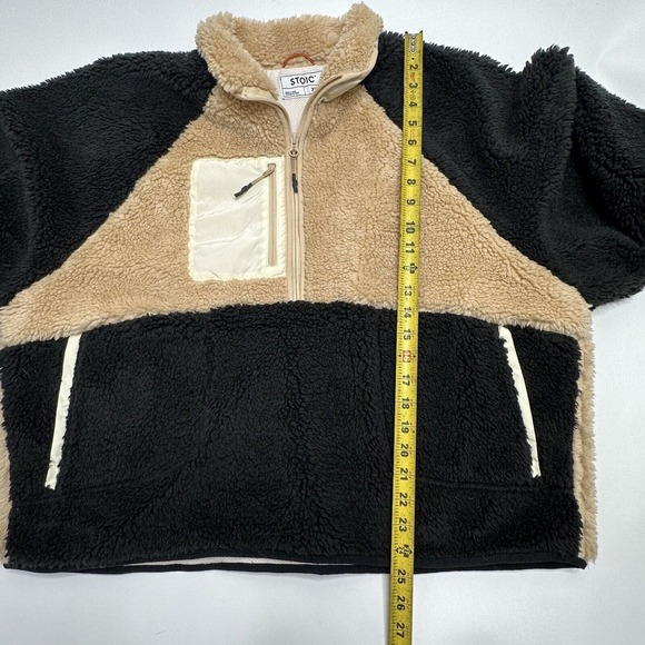 STOIC 1/2 Zip Sherpa Pullover brown black sweater Size XL High Pile Fleece MTN - Picture 9 of 14